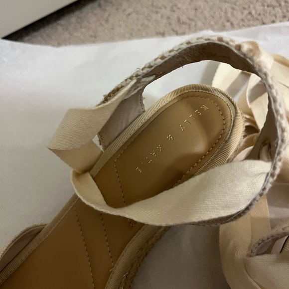 Kelly & Katie Cream Lace Up Wedge - Picture 5 of 7